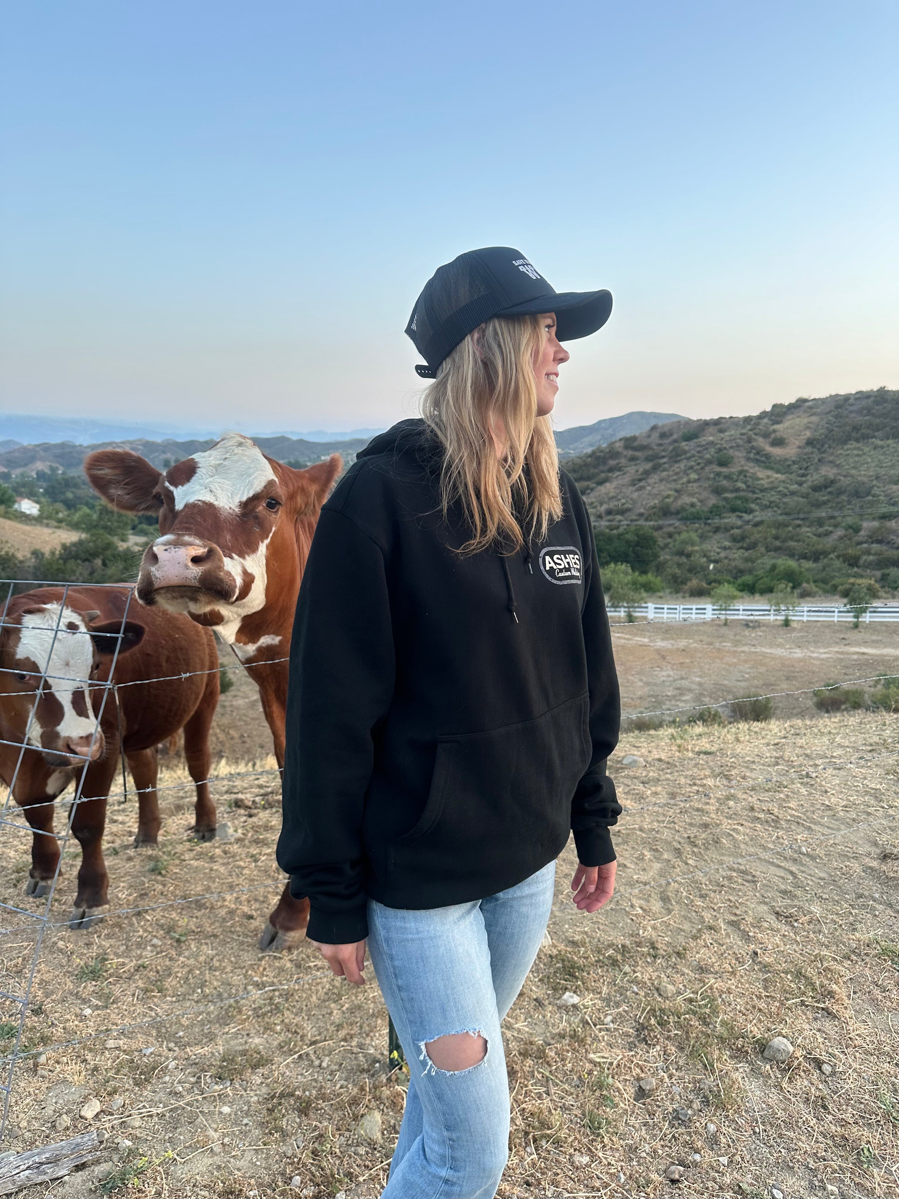 "Save Water Drink Wine" Trucker Hat Black