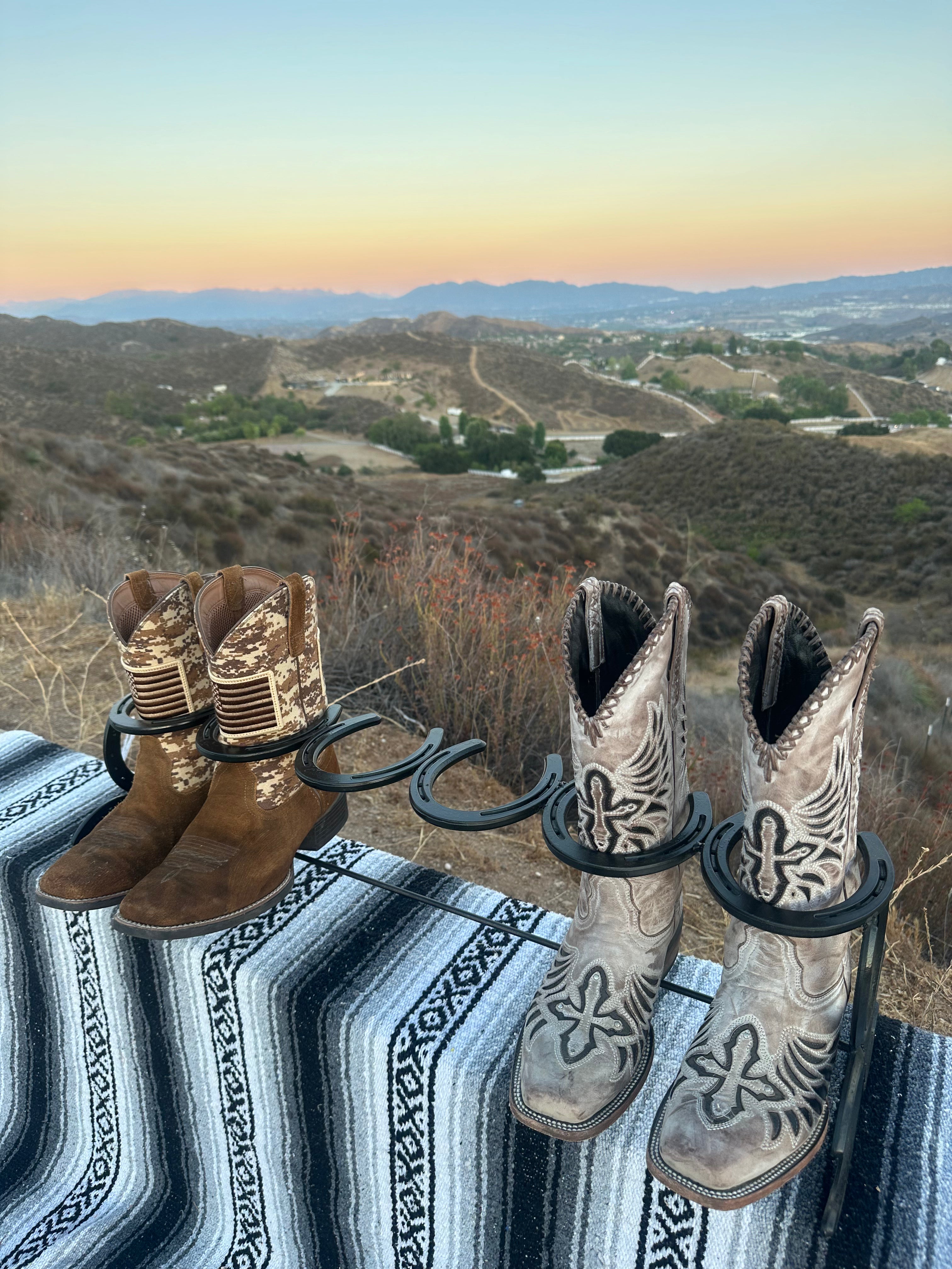 3 Pair Horseshoe Boot Rack