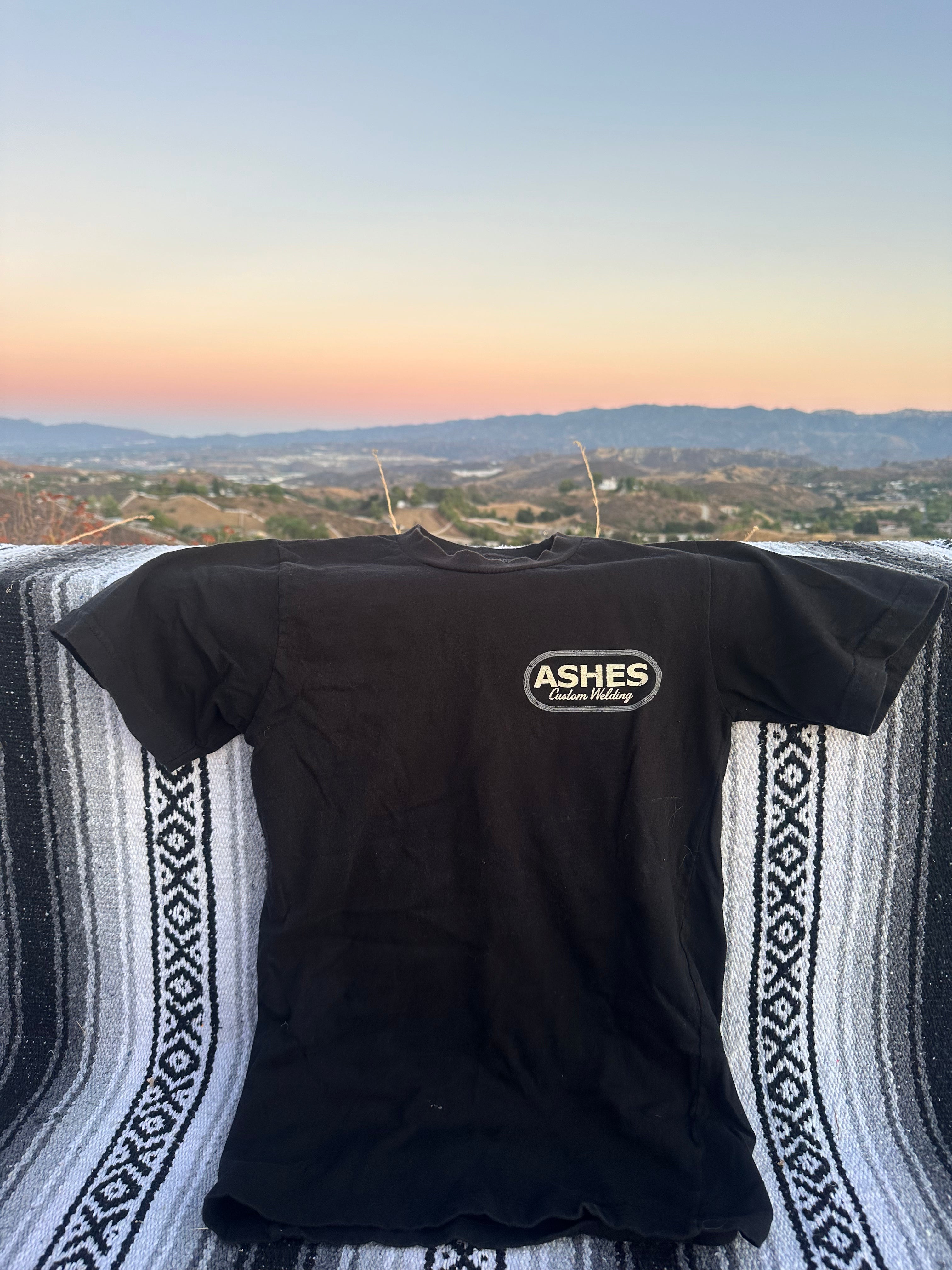 "Ashes Custom Welding" Short Sleeve Black T-Shirt