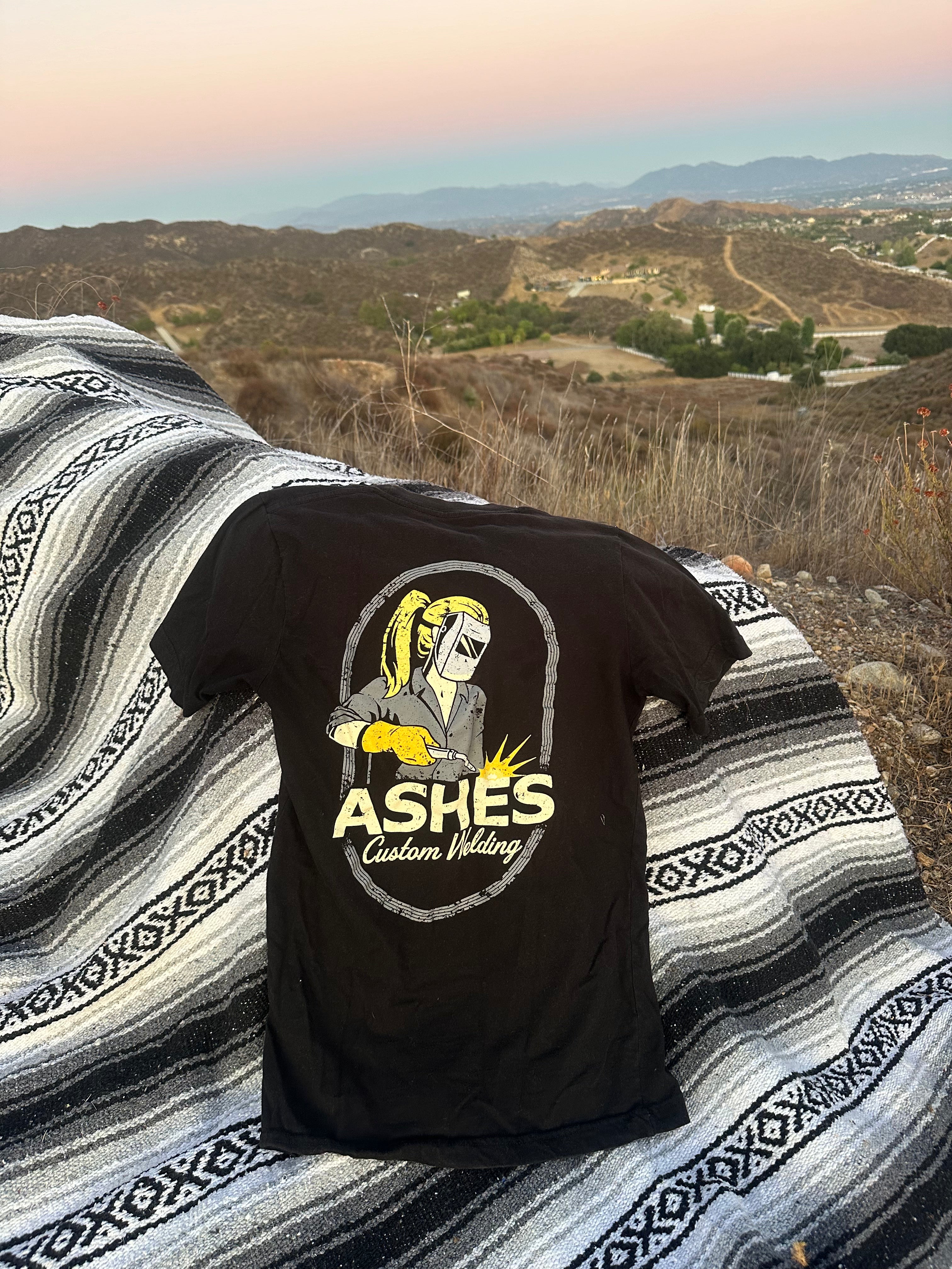 "Ashes Custom Welding" Short Sleeve Black T-Shirt